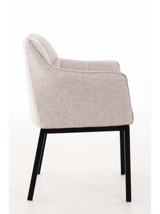 Chaise de salle à manger Octavia B tissu, ivoire