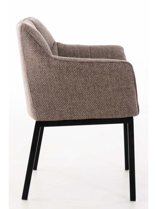 Chaise de salle à manger Octavia B tissu, brun terre