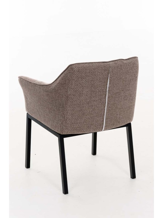 Chaise de salle à manger Octavia B tissu, brun terre