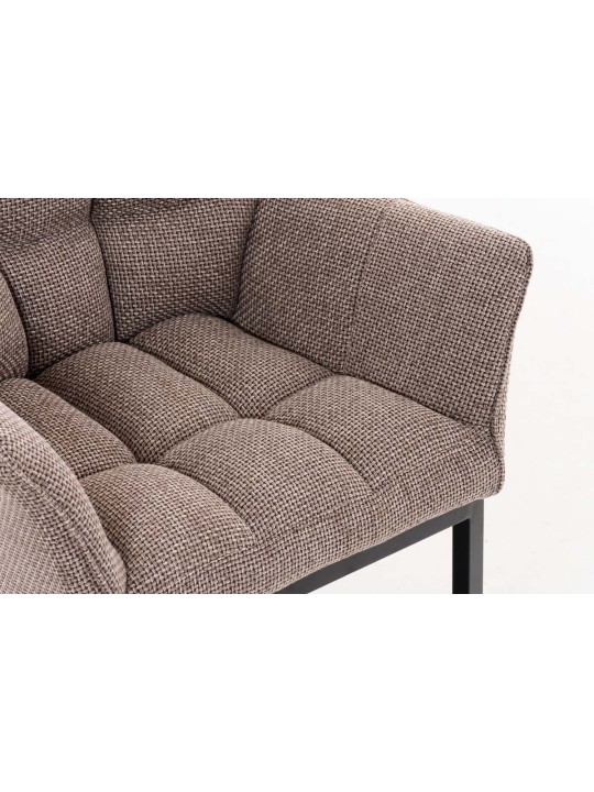 Chaise de salle à manger Octavia B tissu, brun terre