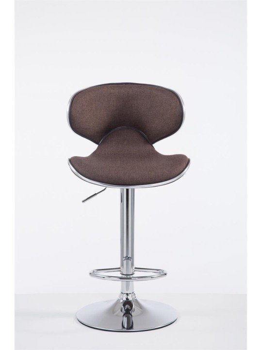Tabouret de bar Las Vegas V2 tissu chrome, marron Tabouret de bar Las Vegas V2 tissu chrome, marron