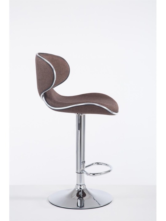 Tabouret de bar Las Vegas V2 tissu chrome, marron Tabouret de bar Las Vegas V2 tissu chrome, marron