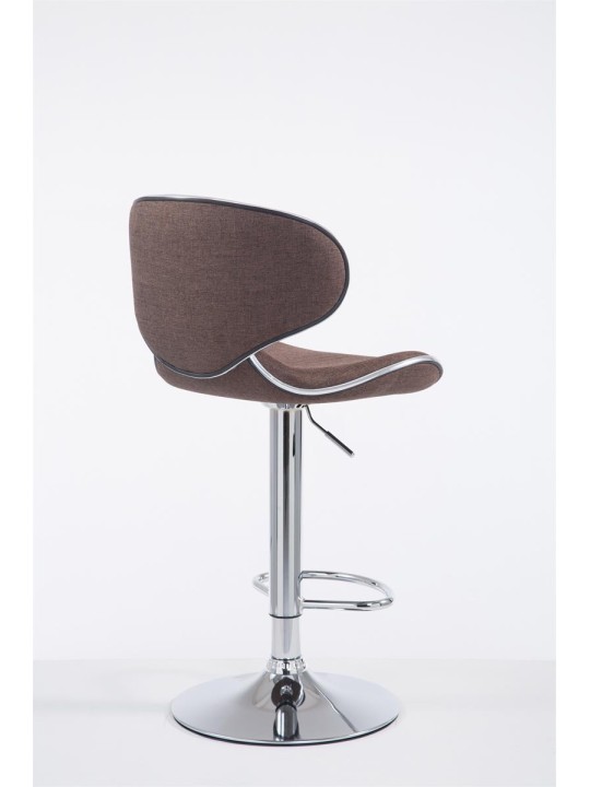 Tabouret de bar Las Vegas V2 tissu chrome, marron Tabouret de bar Las Vegas V2 tissu chrome, marron