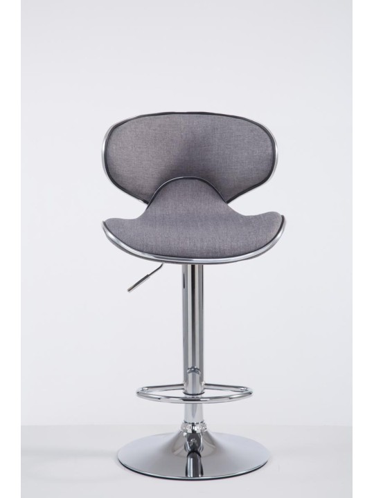 Tabouret de bar Las Vegas V2 tissu chrome, gris clair