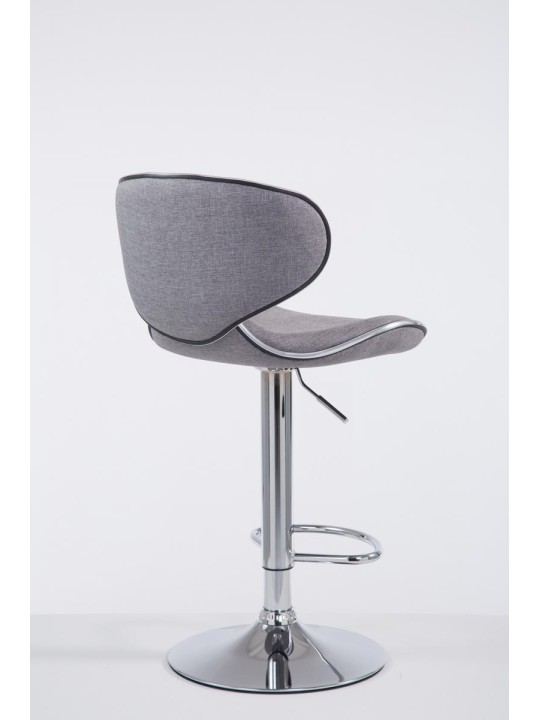 Tabouret de bar Las Vegas V2 tissu chrome, gris clair