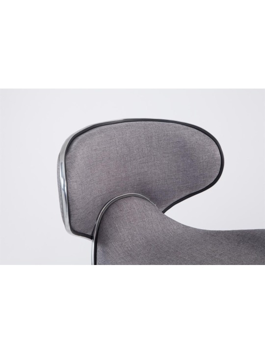 Tabouret de bar Las Vegas V2 tissu chrome, gris clair