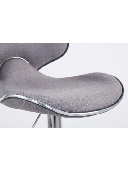Tabouret de bar Las Vegas V2 tissu chrome, gris clair