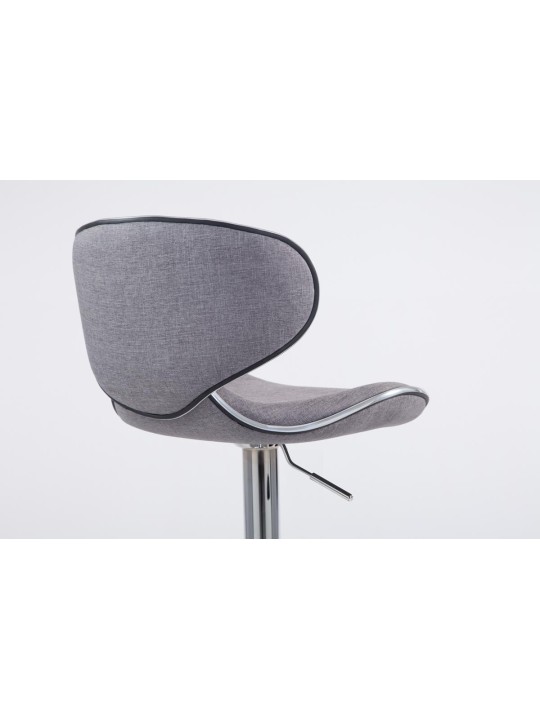 Tabouret de bar Las Vegas V2 tissu chrome, gris clair