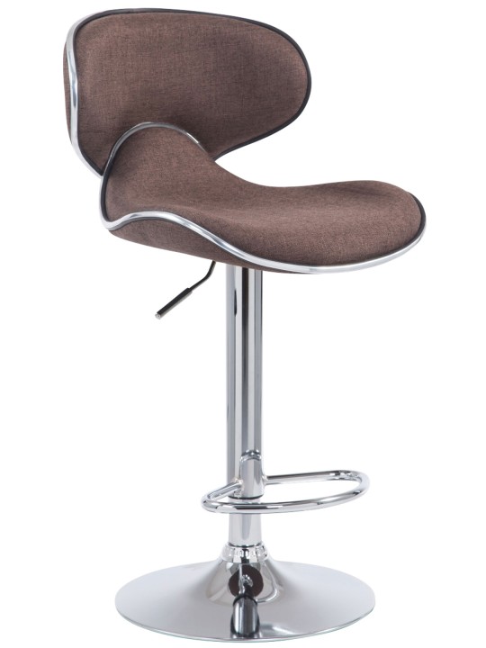 Tabouret de bar Las Vegas V2 tissu chrome, marron Tabouret de bar Las Vegas V2 tissu chrome, marron
