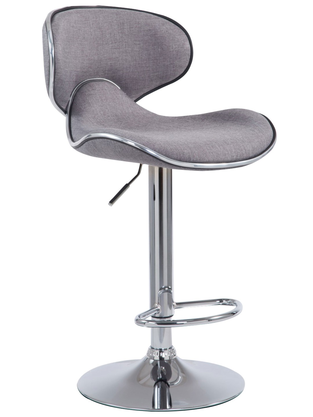 Tabouret de bar Las Vegas V2 tissu chrome, gris clair
