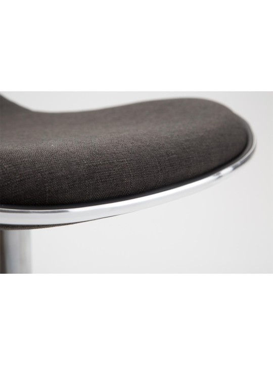 Tabouret de bar Shanghai tissu chrome, gris foncé