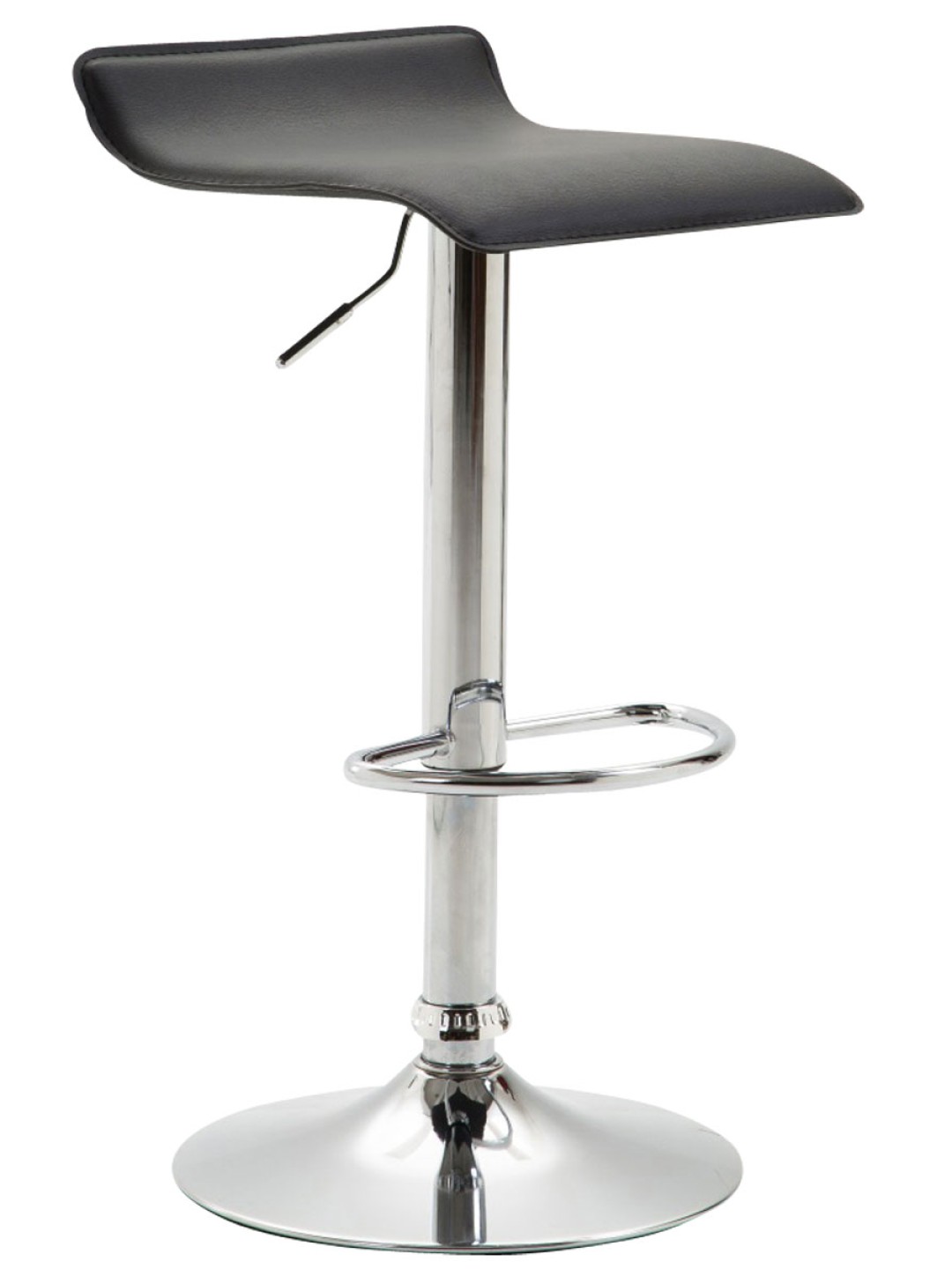 Tabouret de bar Dyn V2 simili cuir chromé, noir