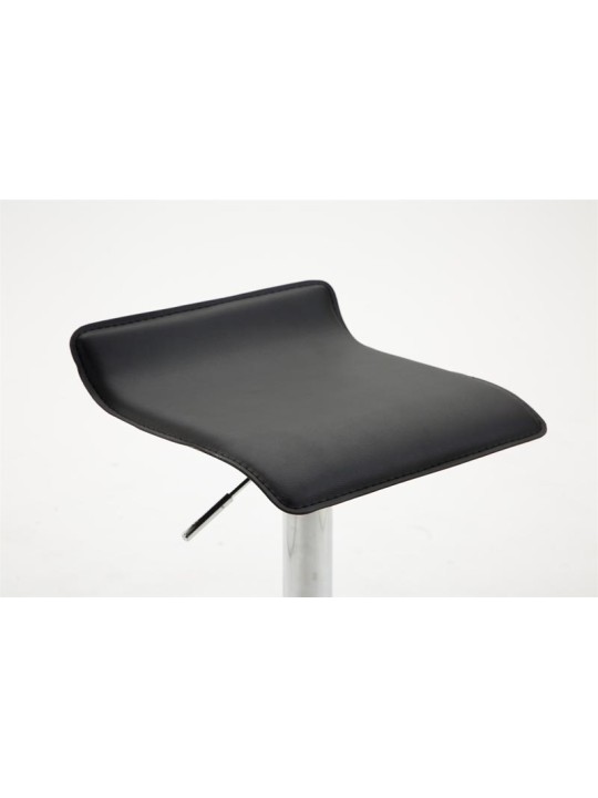 Tabouret de bar Dyn V2 simili cuir chromé, noir Tabouret de bar Dyn V2 simili cuir chromé, noir