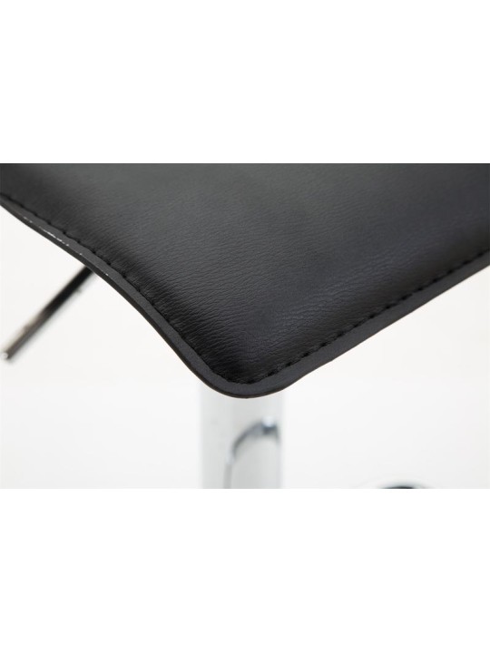 Tabouret de bar Dyn V2 simili cuir chromé, noir Tabouret de bar Dyn V2 simili cuir chromé, noir