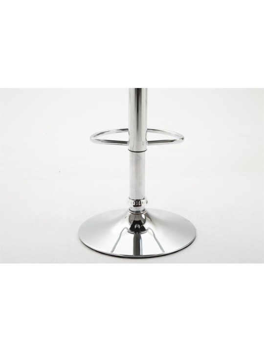 Tabouret de bar Dyn V2 simili cuir chromé, blanc