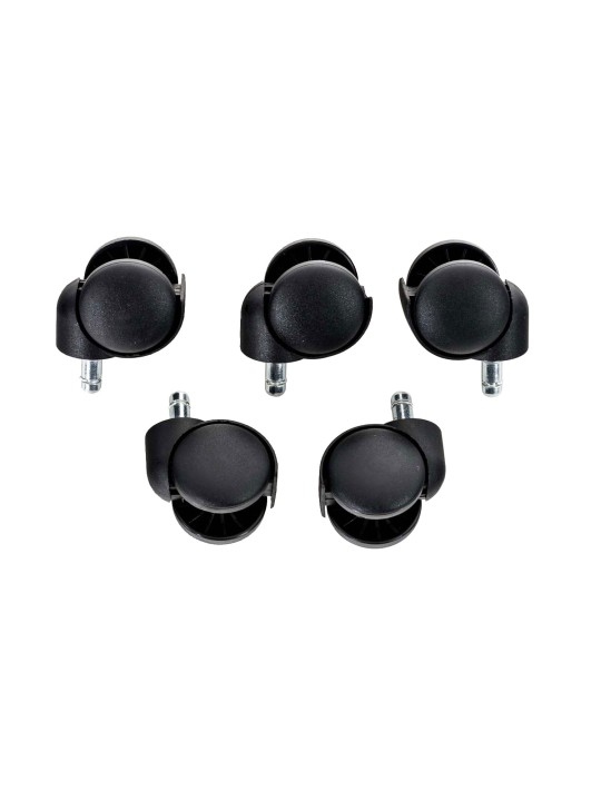 Lot de 5 roulettes de sol en plastique, noir Lot de 5 roulettes de sol en plastique, noir