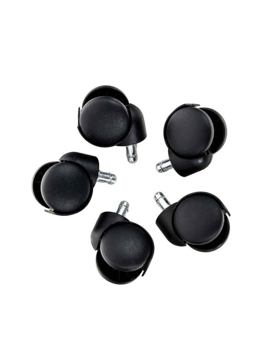 Lot de 5 roulettes de sol en plastique, noir Lot de 5 roulettes de sol en plastique, noir