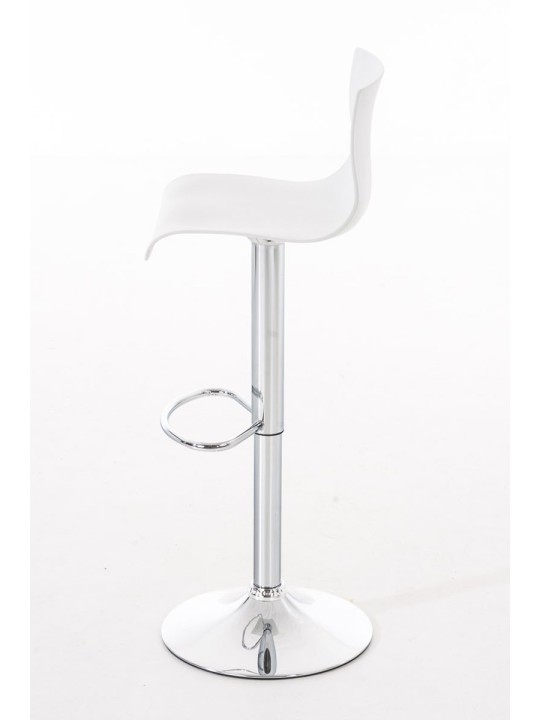 Lot de 2 tabourets de bar Hoover plastique chromé, blanc Lot de 2 tabourets de bar Hoover plastique chromé, blanc