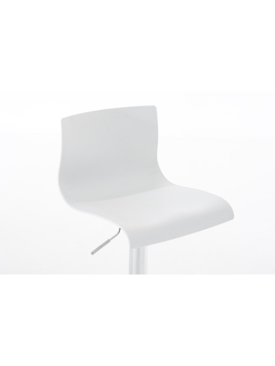 Lot de 2 tabourets de bar Hoover plastique chromé, blanc Lot de 2 tabourets de bar Hoover plastique chromé, blanc
