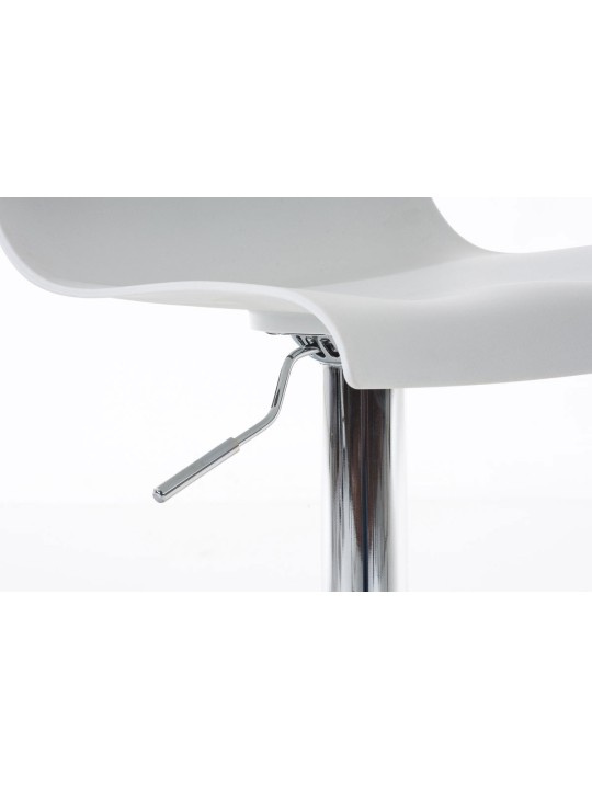 Lot de 2 tabourets de bar Hoover plastique chromé, blanc Lot de 2 tabourets de bar Hoover plastique chromé, blanc