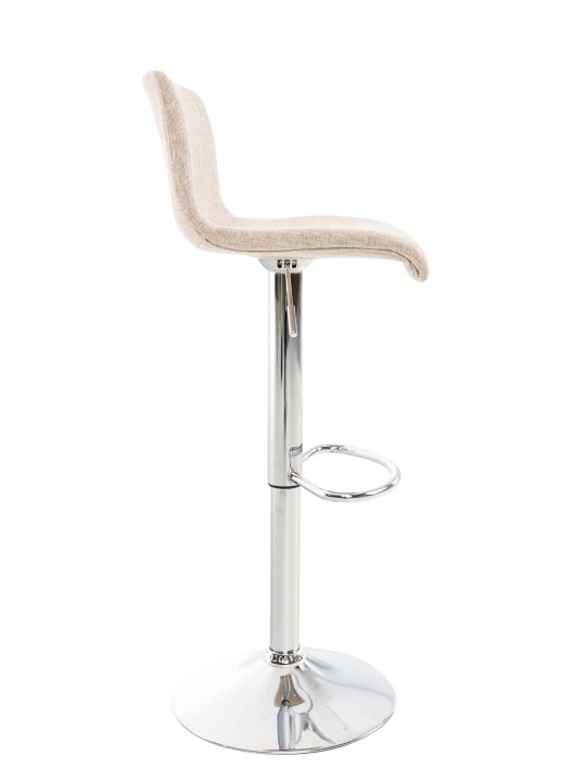 Lot de 2 tabourets de bar Hoover tissu chrome, crème Lot de 2 tabourets de bar Hoover tissu chrome, crème