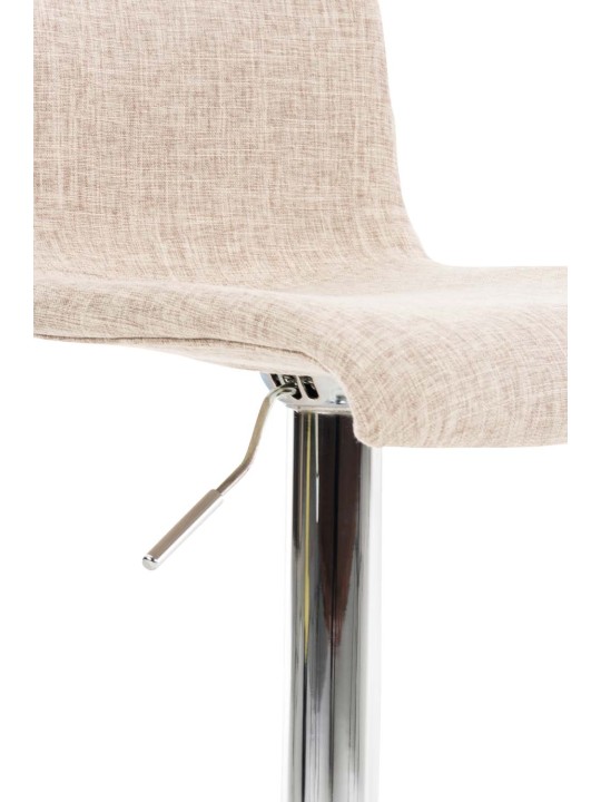 Lot de 2 tabourets de bar Hoover tissu chrome, crème Lot de 2 tabourets de bar Hoover tissu chrome, crème