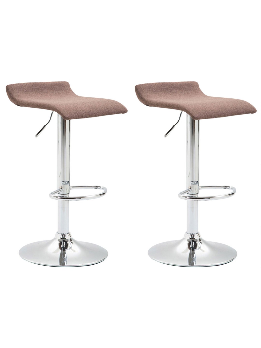 Lot de 2 tabourets de bar Dyn V2 tissu C, marron