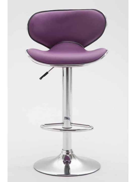 Lot de 2 tabourets de bar Las Vegas V2 similicuir chrome, violet