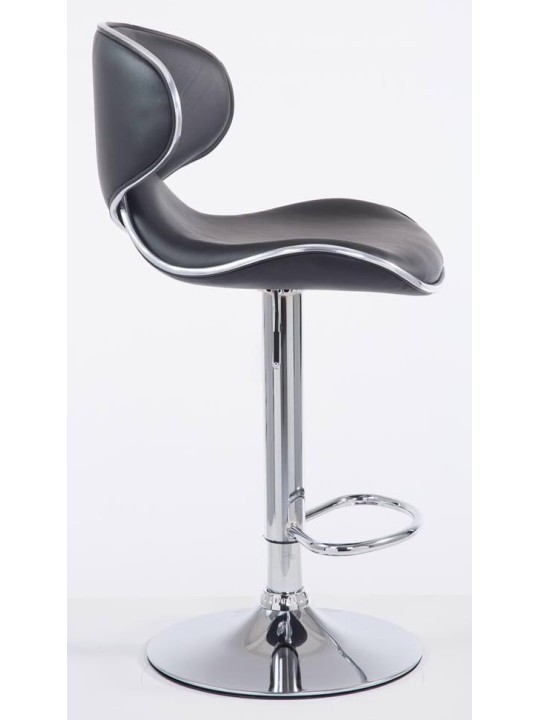 Lot de 2 tabourets de bar Las Vegas V2 similicuir chrome, noir Lot de 2 tabourets de bar Las Vegas V2 similicuir chrome, noir