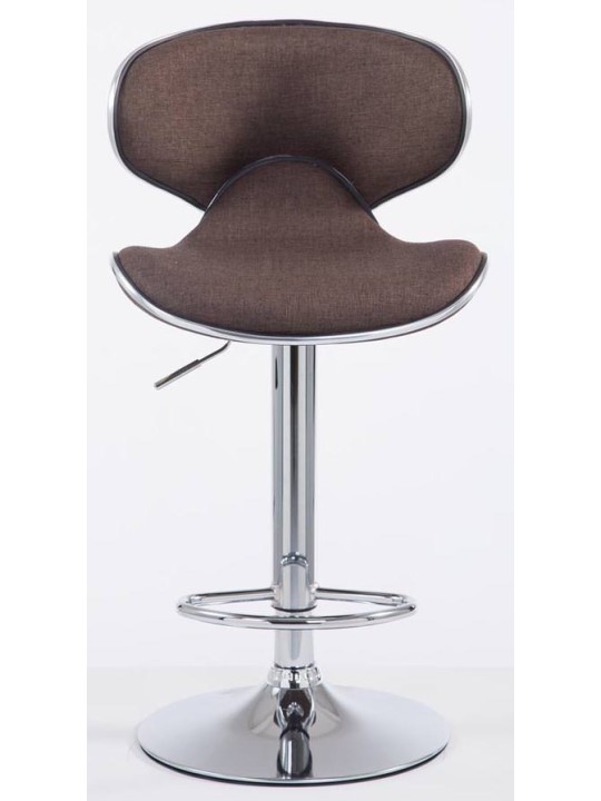 Lot de 2 tabourets de bar Las Vegas V2 tissu chrome, marron Lot de 2 tabourets de bar Las Vegas V2 tissu chrome, marron