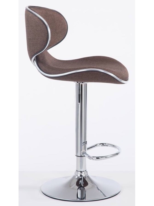Lot de 2 tabourets de bar Las Vegas V2 tissu chrome, marron Lot de 2 tabourets de bar Las Vegas V2 tissu chrome, marron