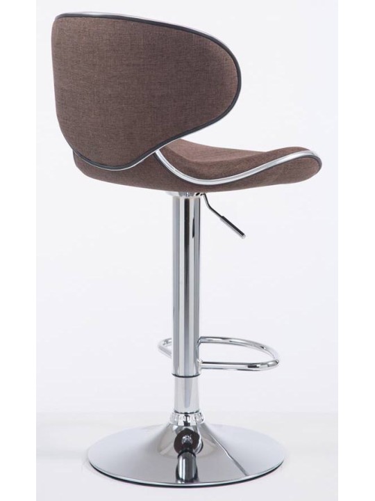 Lot de 2 tabourets de bar Las Vegas V2 tissu chrome, marron Lot de 2 tabourets de bar Las Vegas V2 tissu chrome, marron