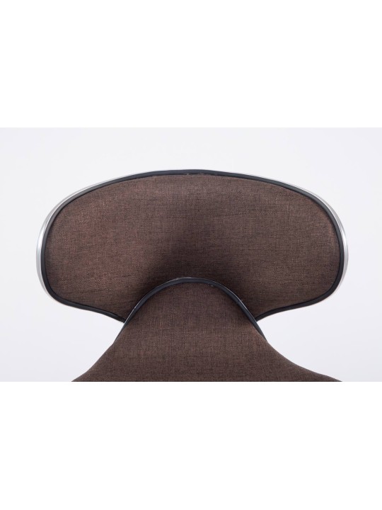 Lot de 2 tabourets de bar Las Vegas V2 tissu chrome, marron Lot de 2 tabourets de bar Las Vegas V2 tissu chrome, marron