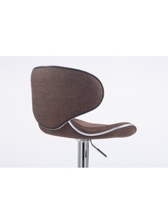 Lot de 2 tabourets de bar Las Vegas V2 tissu chrome, marron Lot de 2 tabourets de bar Las Vegas V2 tissu chrome, marron