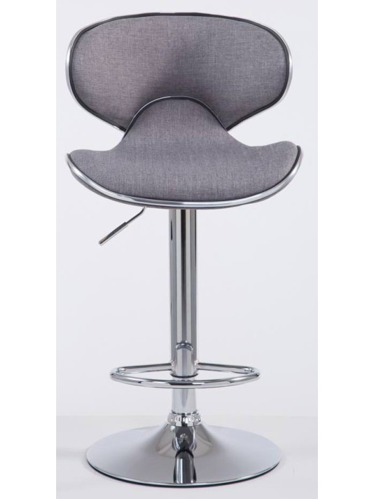 Lot de 2 tabourets de bar Las Vegas V2 tissu chrome, gris clair Lot de 2 tabourets de bar Las Vegas V2 tissu chrome, gris clair