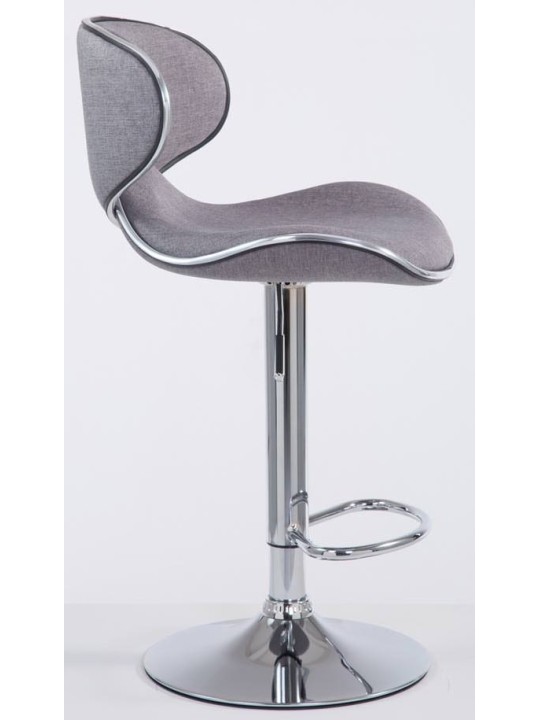 Lot de 2 tabourets de bar Las Vegas V2 tissu chrome, gris clair Lot de 2 tabourets de bar Las Vegas V2 tissu chrome, gris clair