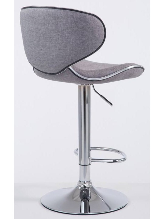 Lot de 2 tabourets de bar Las Vegas V2 tissu chrome, gris clair Lot de 2 tabourets de bar Las Vegas V2 tissu chrome, gris clair