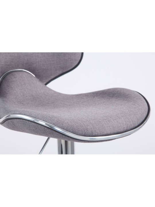 Lot de 2 tabourets de bar Las Vegas V2 tissu chrome, gris clair Lot de 2 tabourets de bar Las Vegas V2 tissu chrome, gris clair