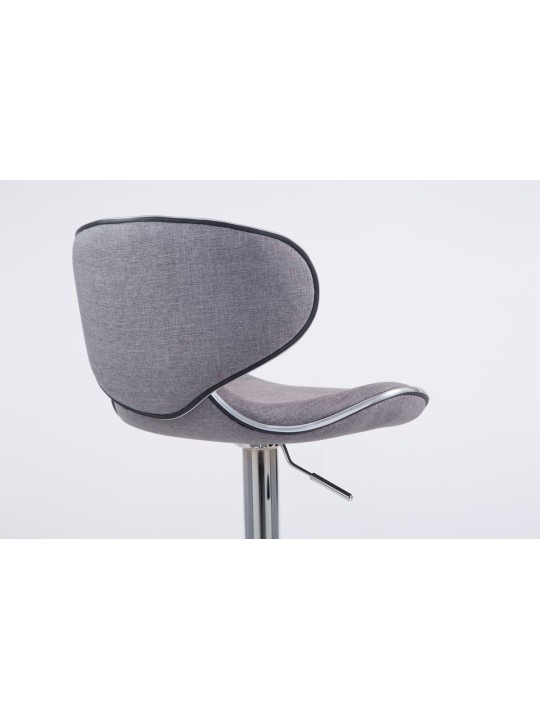Lot de 2 tabourets de bar Las Vegas V2 tissu chrome, gris clair Lot de 2 tabourets de bar Las Vegas V2 tissu chrome, gris clair