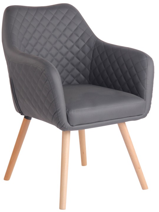 Chaise de salle à manger Gent similicuir natura, gris