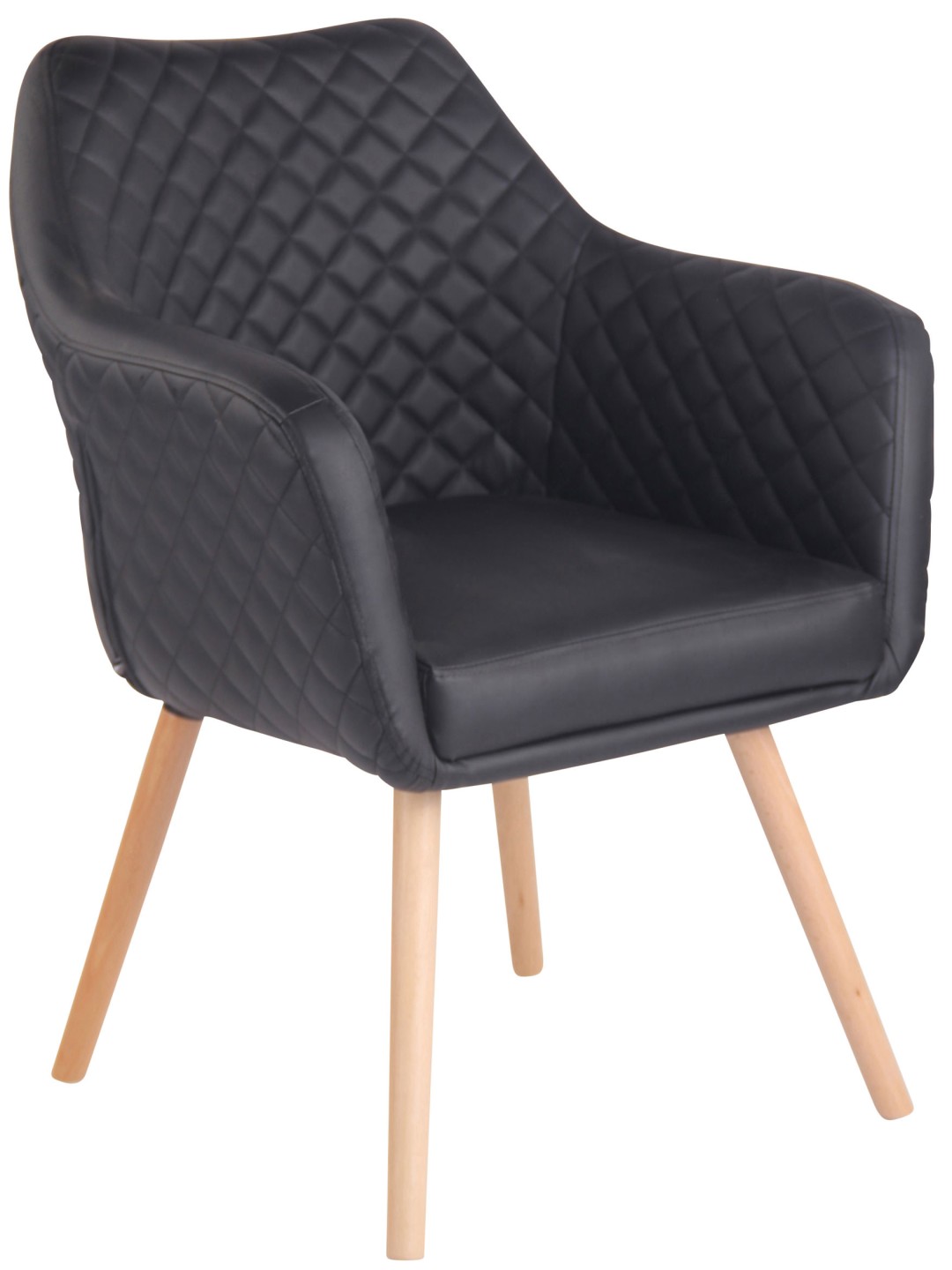 Chaise de salle à manger Gent simili cuir natura, noir