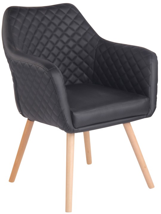 Chaise de salle à manger Gent simili cuir natura, noir