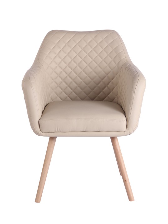 Chaise de salle à manger Gent cuir synthétique natura, crème