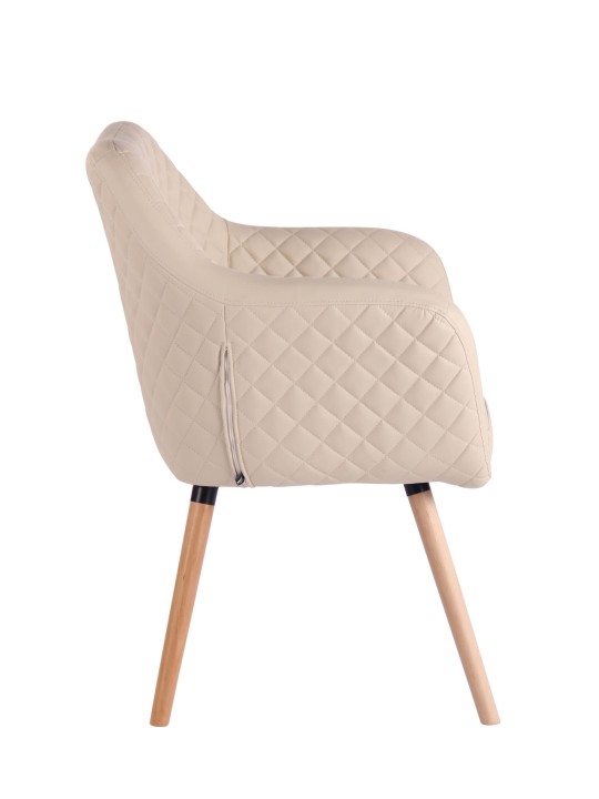Chaise de salle à manger Gent cuir synthétique natura, crème