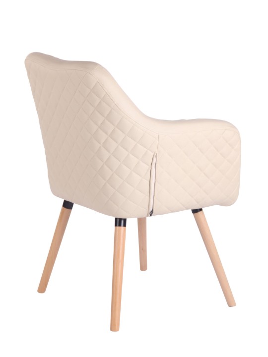 Chaise de salle à manger Gent cuir synthétique natura, crème