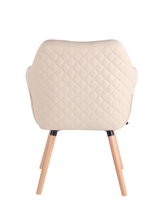 Chaise de salle à manger Gent cuir synthétique natura, crème