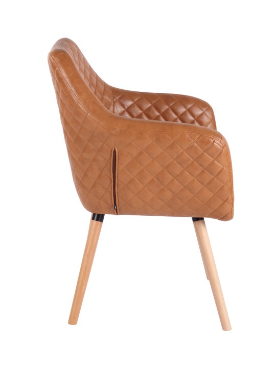 Chaise de salle à manger Gent similicuir natura, brun clair