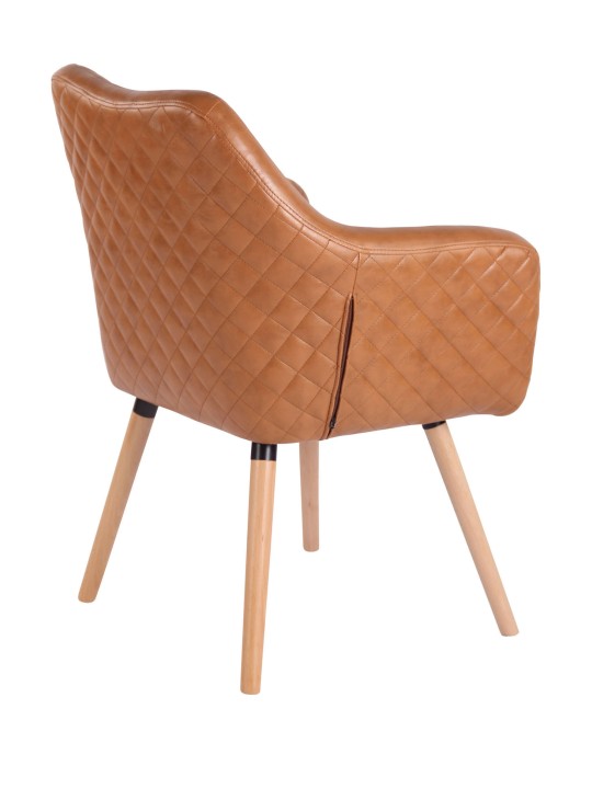 Chaise de salle à manger Gent similicuir natura, brun clair
