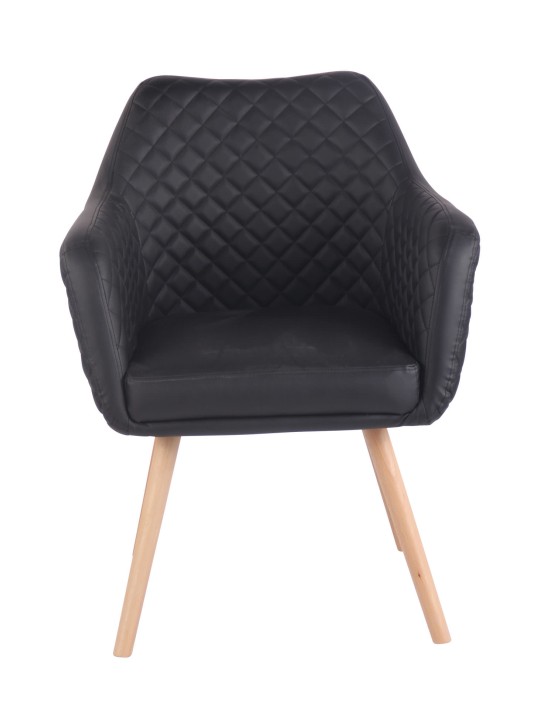 Chaise de salle à manger Gent simili cuir natura, noir
