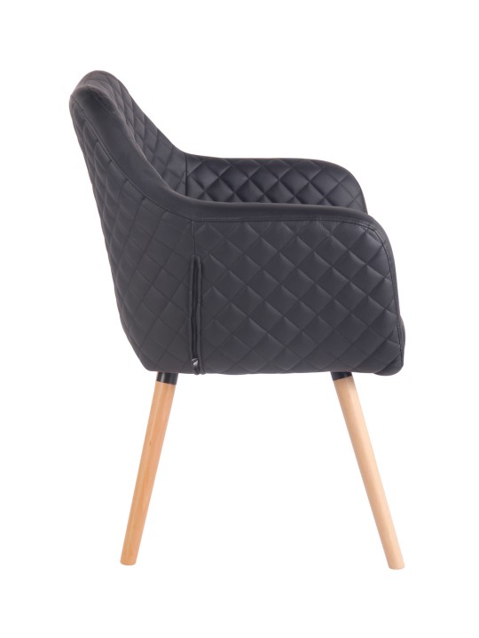 Chaise de salle à manger Gent simili cuir natura, noir